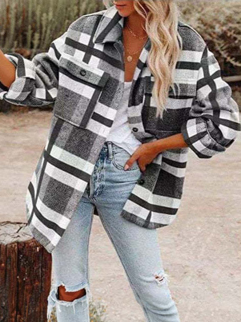 Dameternetternet Flanneljakke i lagdelt look Stilla