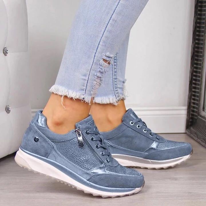 Damer sporty sneakers med åndbart overmateriale og ekstra lynlås Stilla