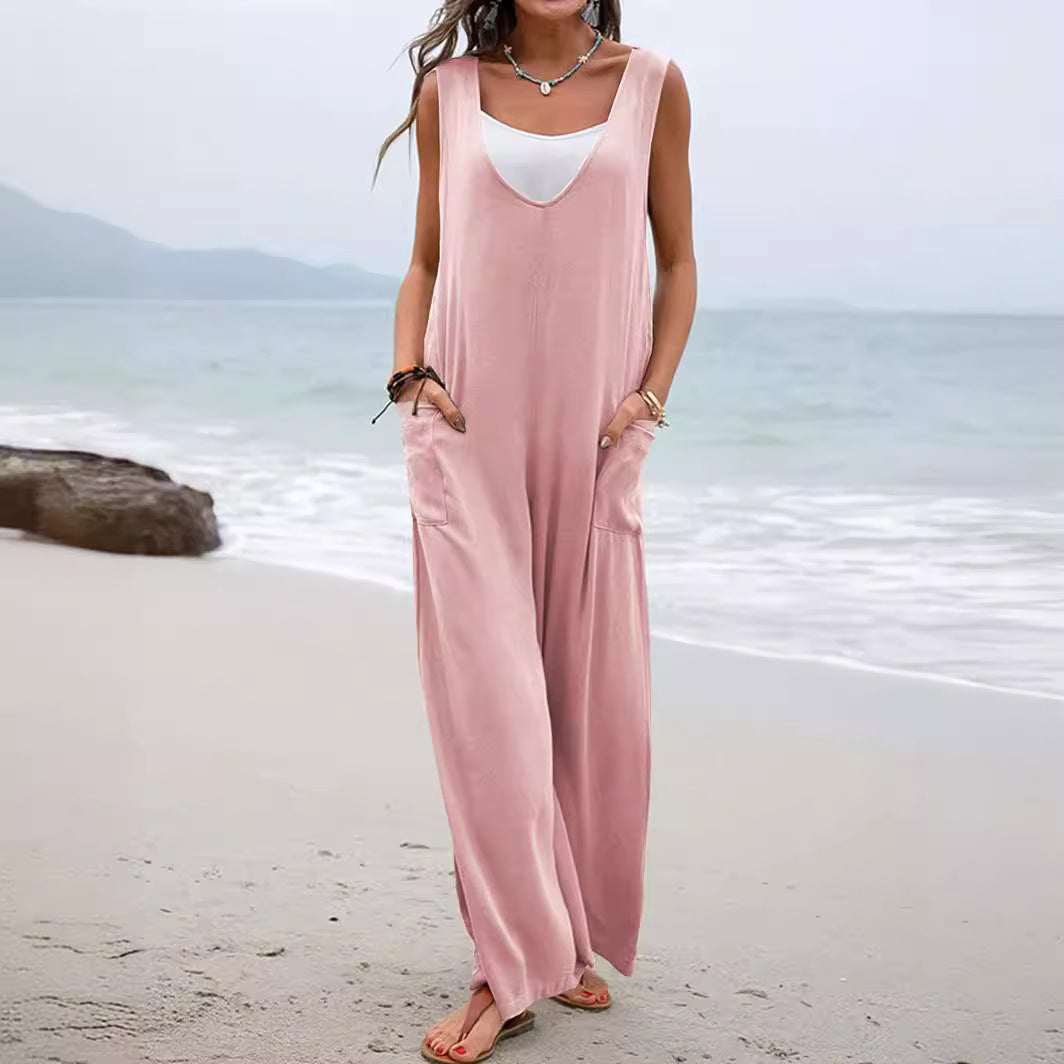 Dame afslappet, løst skåret jumpsuit med praktiske lommer Stilla