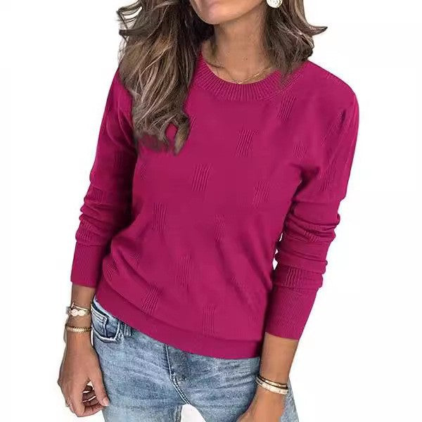 Dame afslappet sweater med struktureret design og rund halsudskæring Stilla