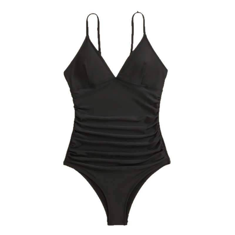 Dame Elegant Én-delt Badedragt med raffinerede Draperinger og justerbare Stropper Stilla