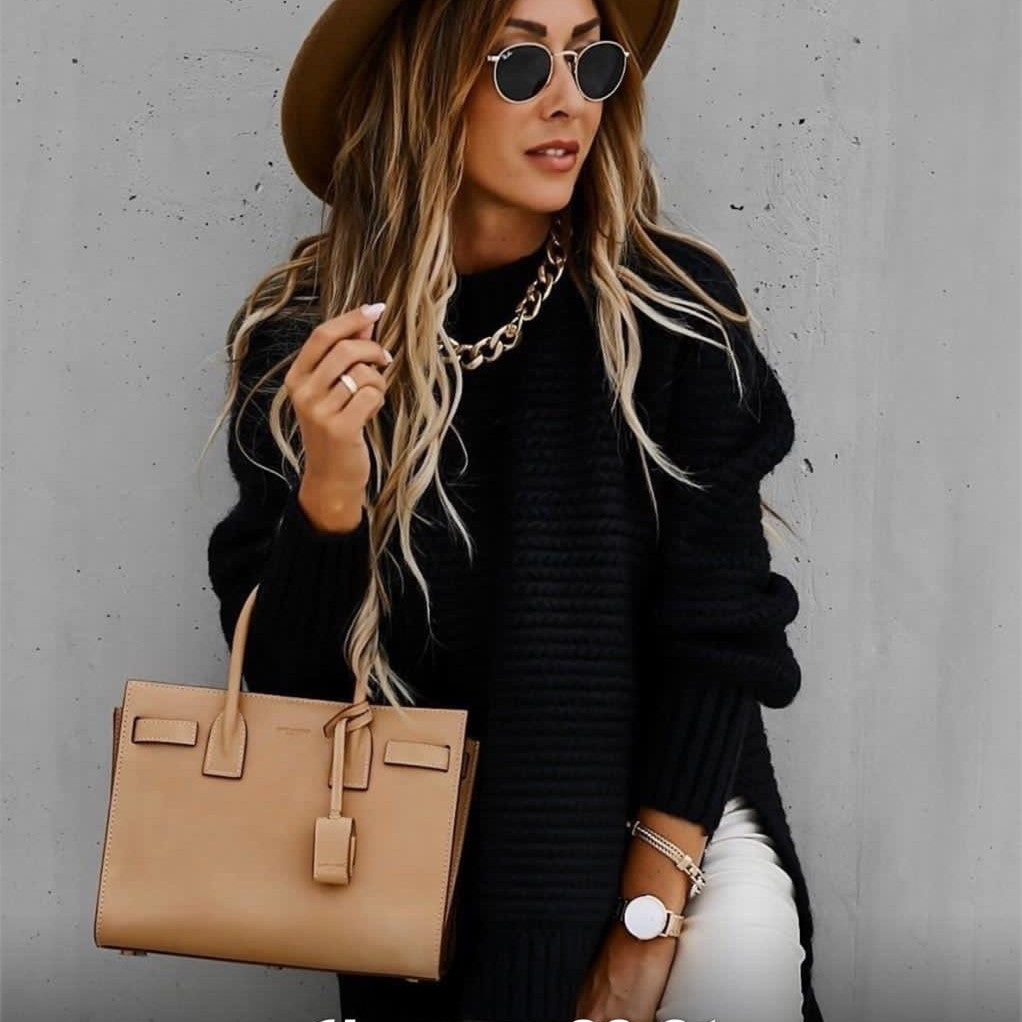 Dame sweater med struktureret design og moderigtig oversized-snit Stilla