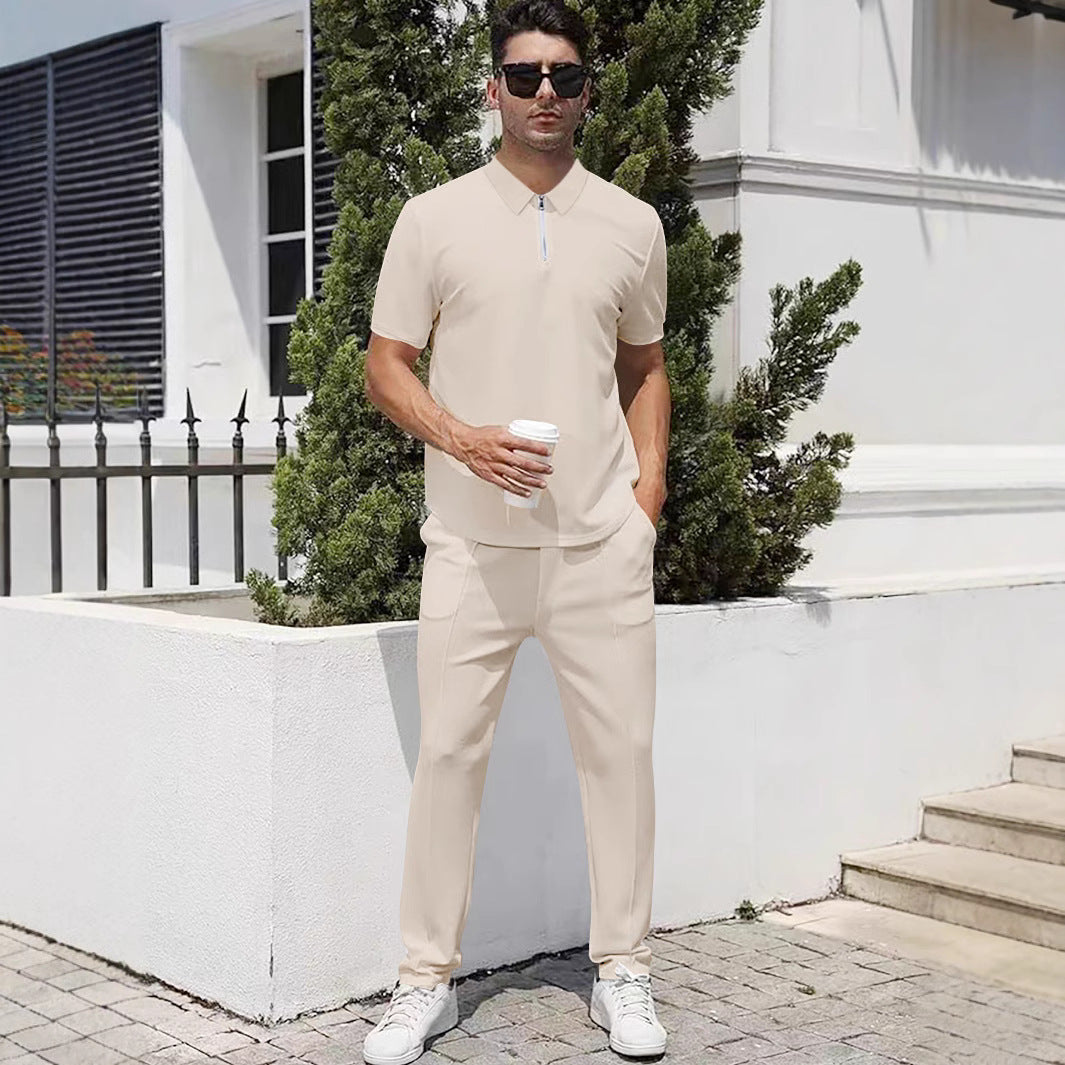 Herrer Sportivt Polo-shirt med funktionel lynlås og elegant snit Stilla