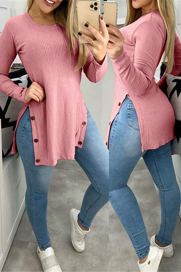 Stilla | Knap Spalte Asymmetrisk Tunika Top