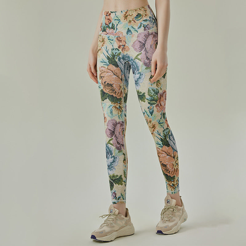 Dame leggings med moderne hamskærmønster og høj talje Stilla