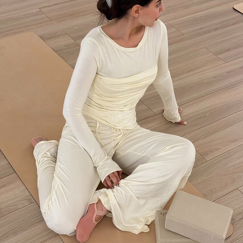 Dame Sporty Jumpsuit med Rynker og Lange Ærmer Stilla
