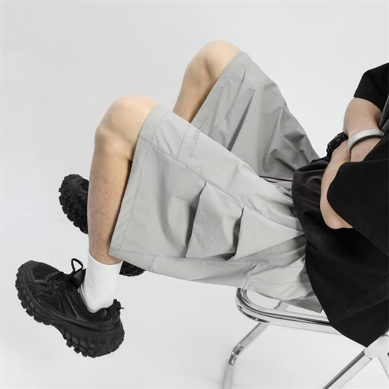 Herrer mode shorts med folder Stilla