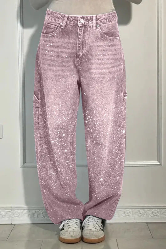 Femme Designer Højlivs-Jeans med himmelske udsmykninger Stilla
