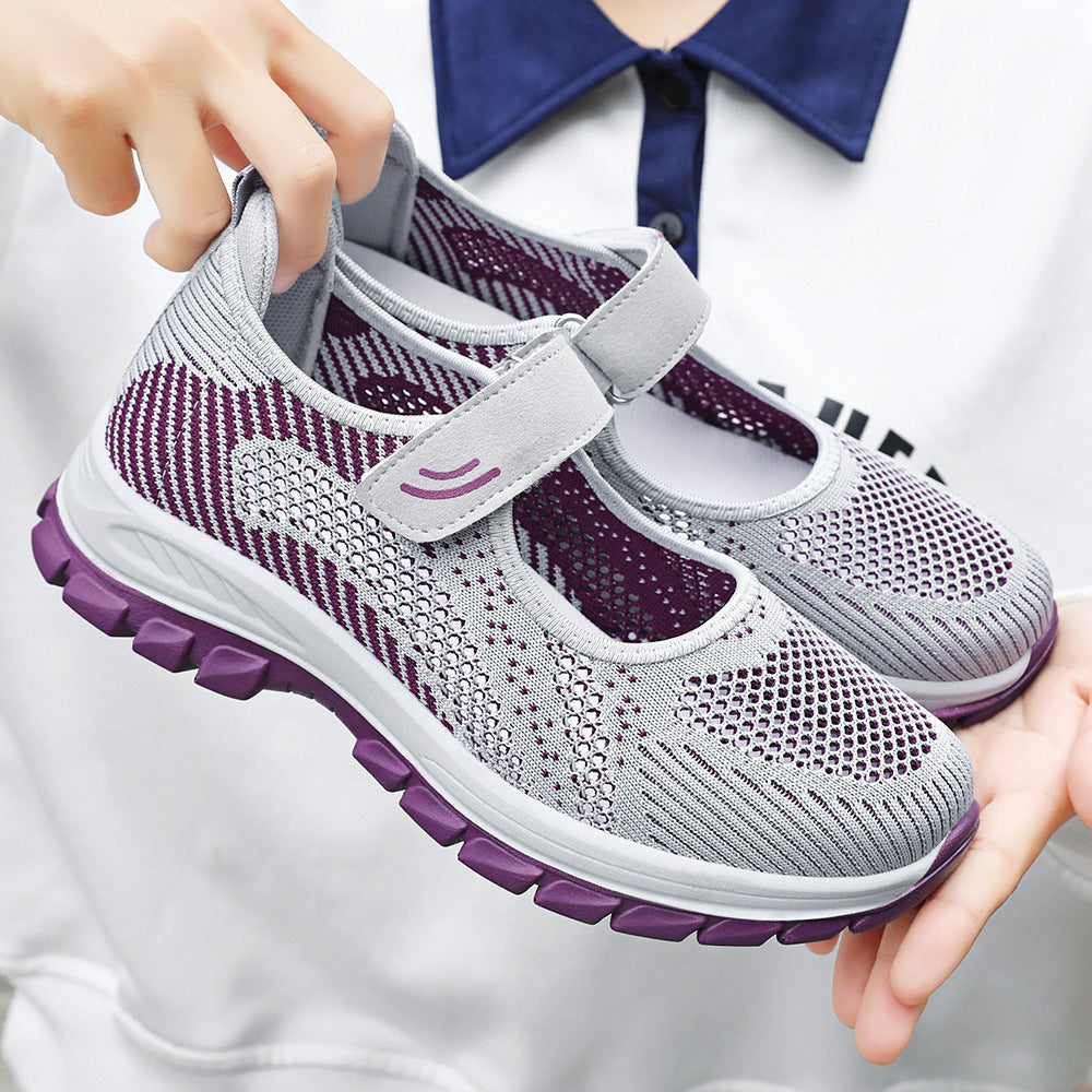 Dame Slip-On Sportssko med åndbart netstruktur og justerbar velcro Stilla