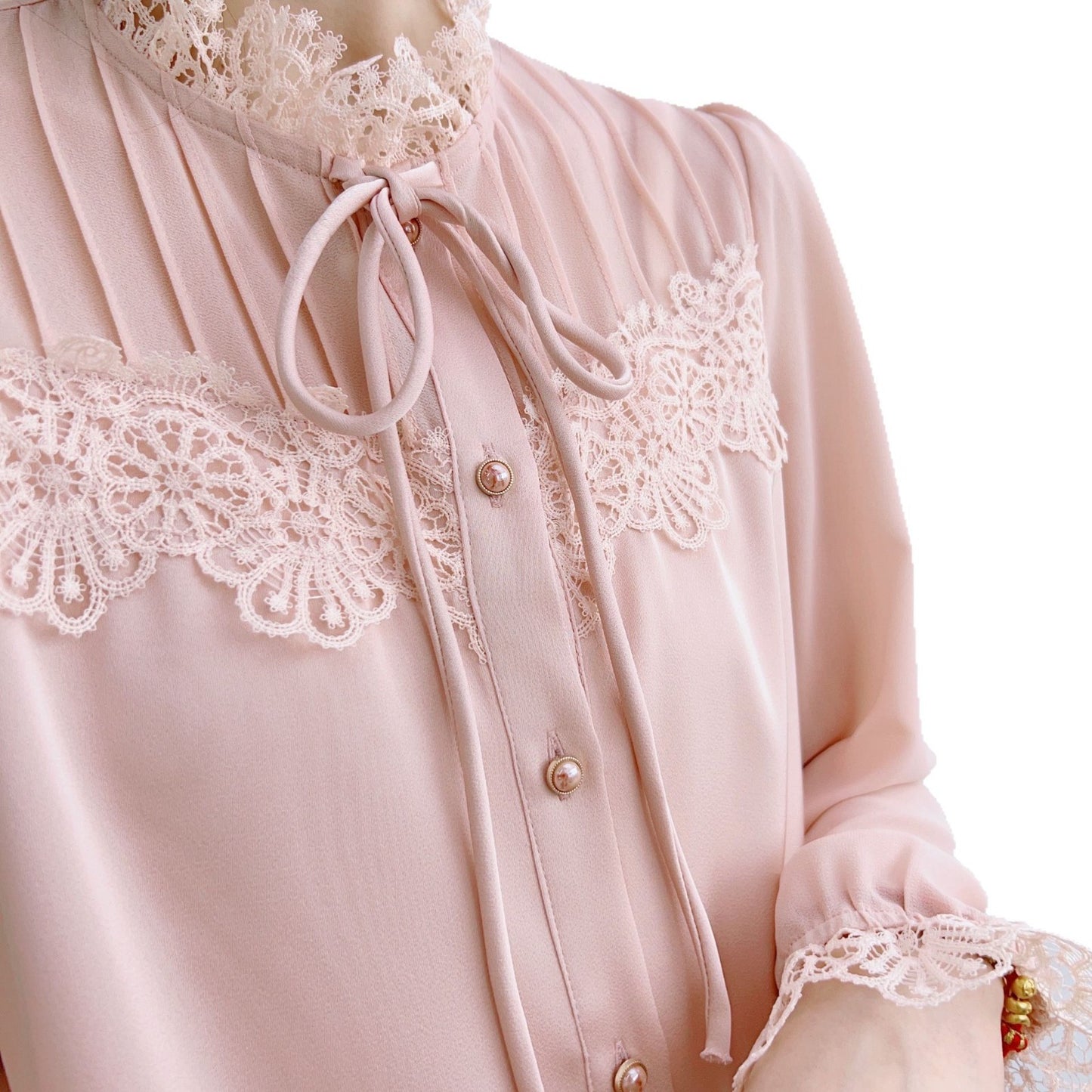 Dame elegant bluse med spids Stilla