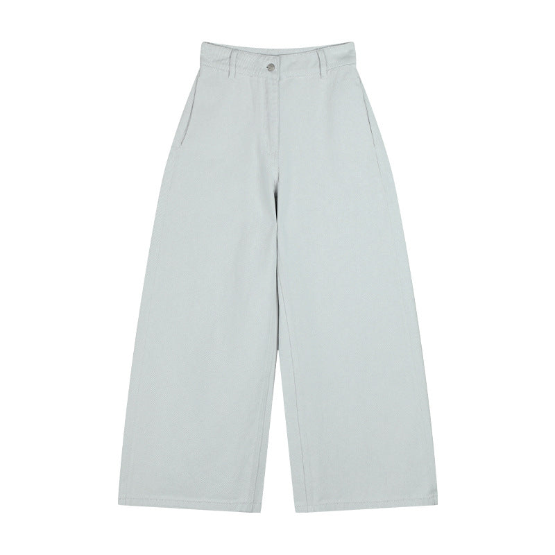 Dame brede jeans med høj talje og elegante folder Stilla
