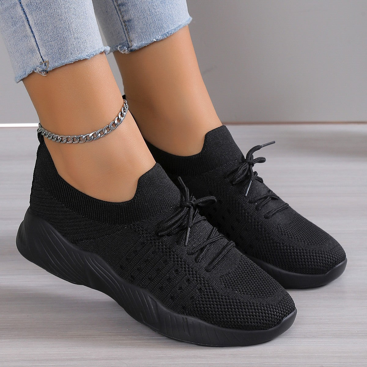Dame åndbare Slip-On sportssko med fleksibelt overmateriale Stilla