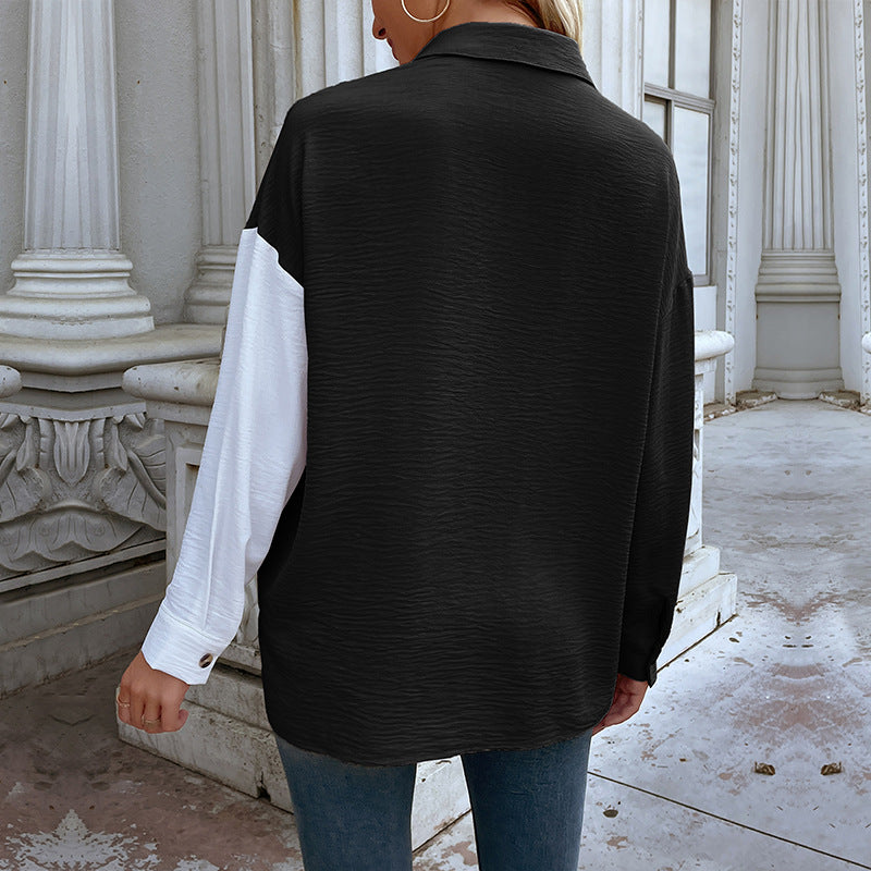 Dame Elegant Bluser med asymmetrisk knapliste og brystlomme Stilla