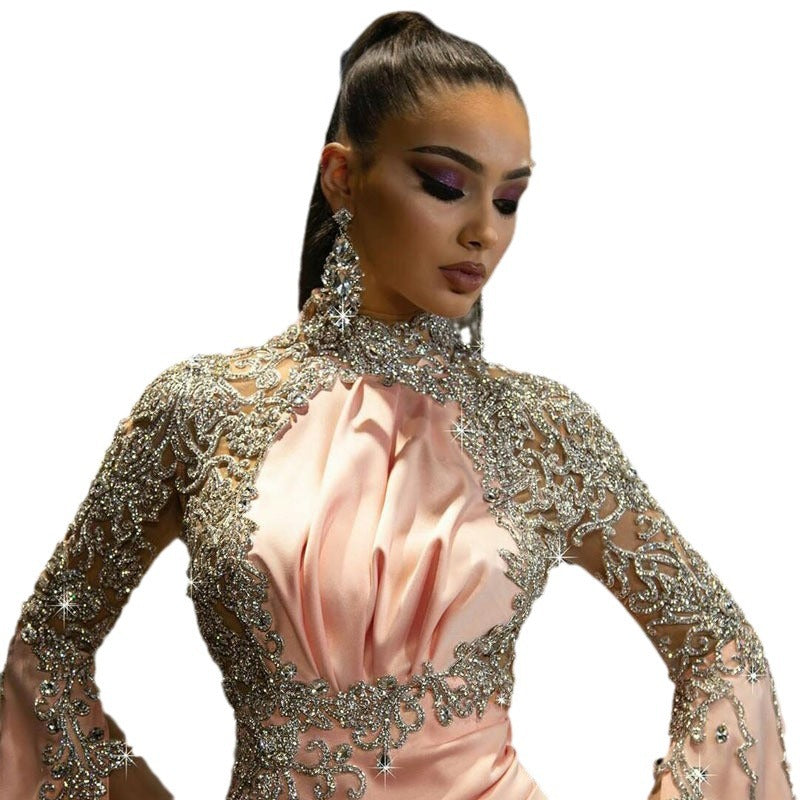 Dame Elegant aftenkjole med glitrende spids accenter og flydende nederdel Stilla