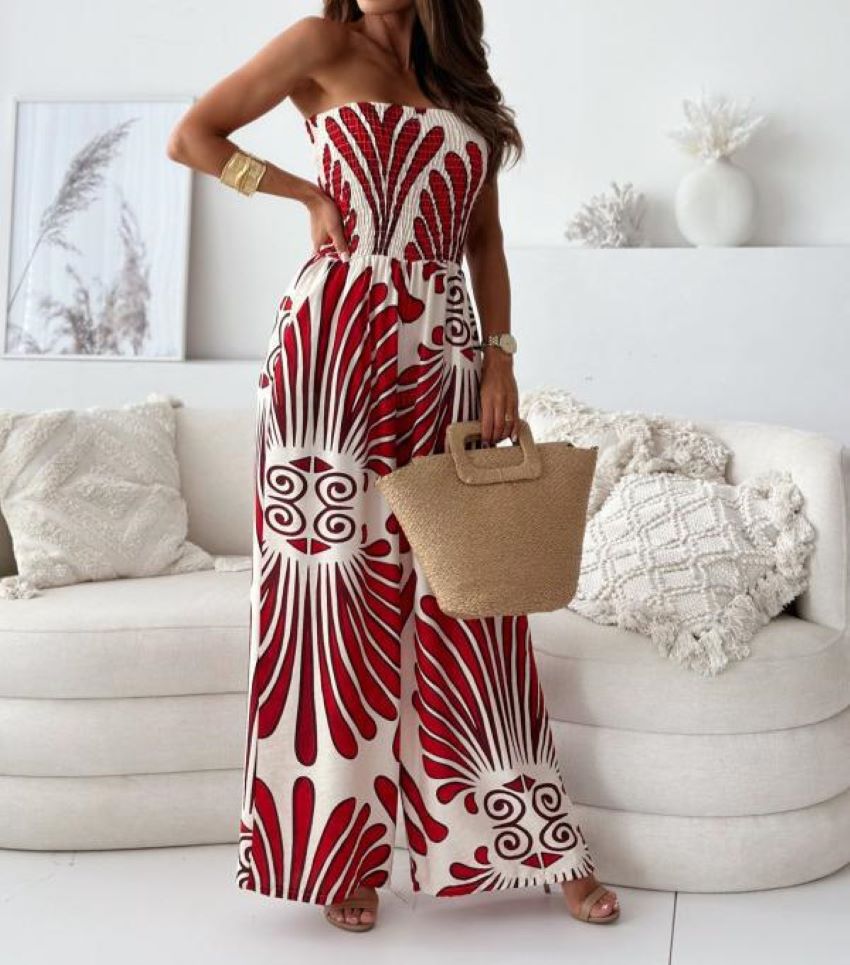 Kvinder Stropløs Bredbenet Jumpsuit Stilla