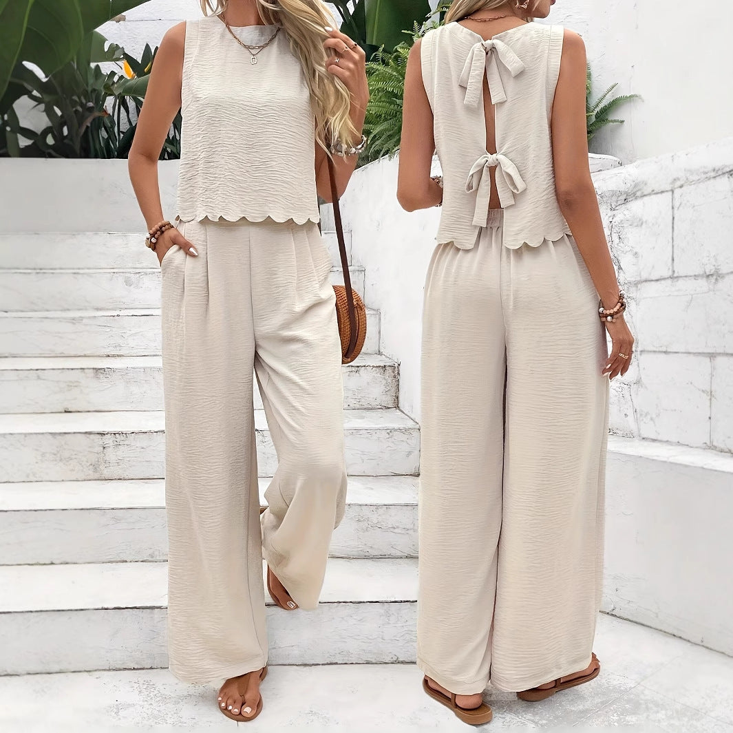 Femme Letvægts Cropped Jumpsuit Sæt Stilla