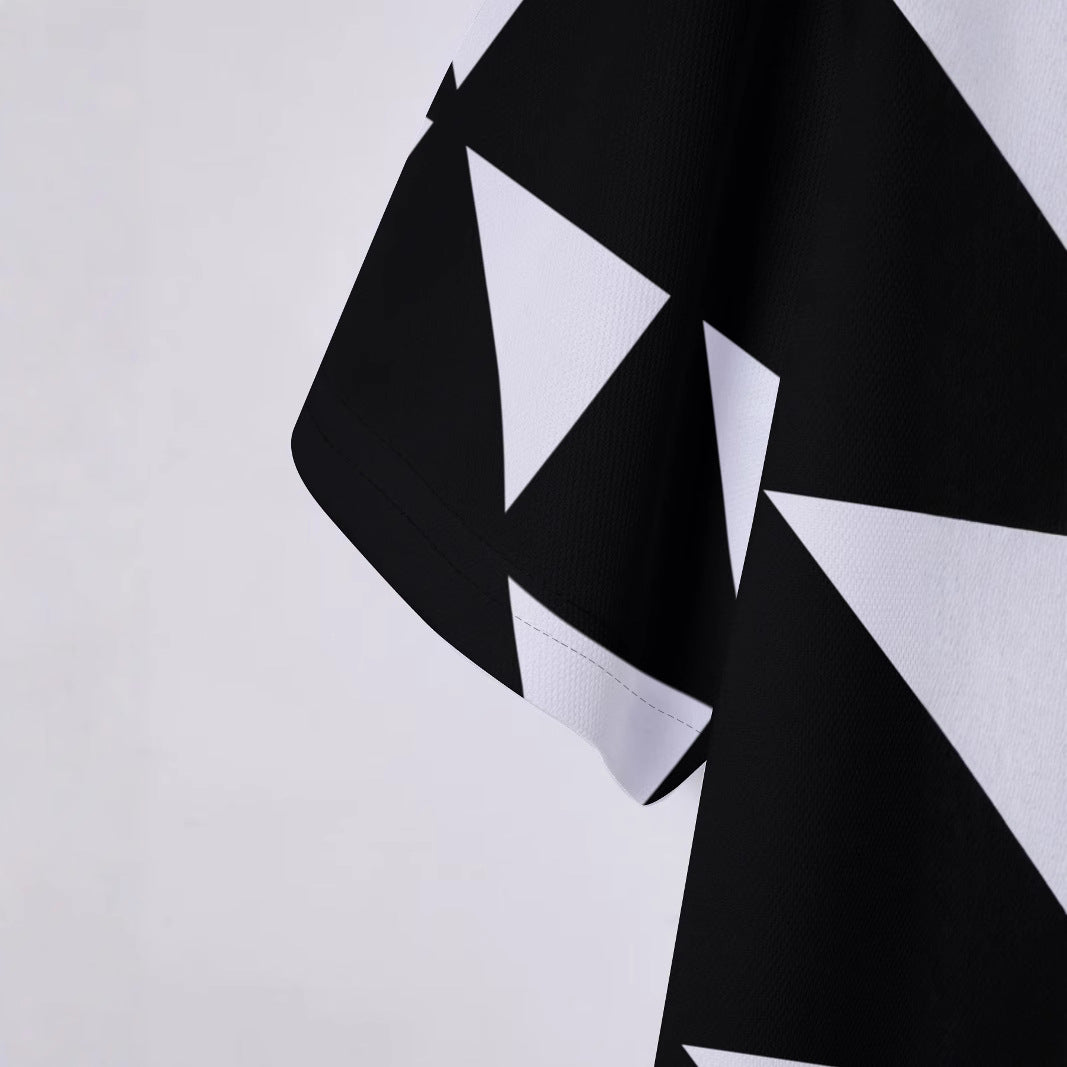 Herrer polo T-shirt med moderne geometrisk design Stilla
