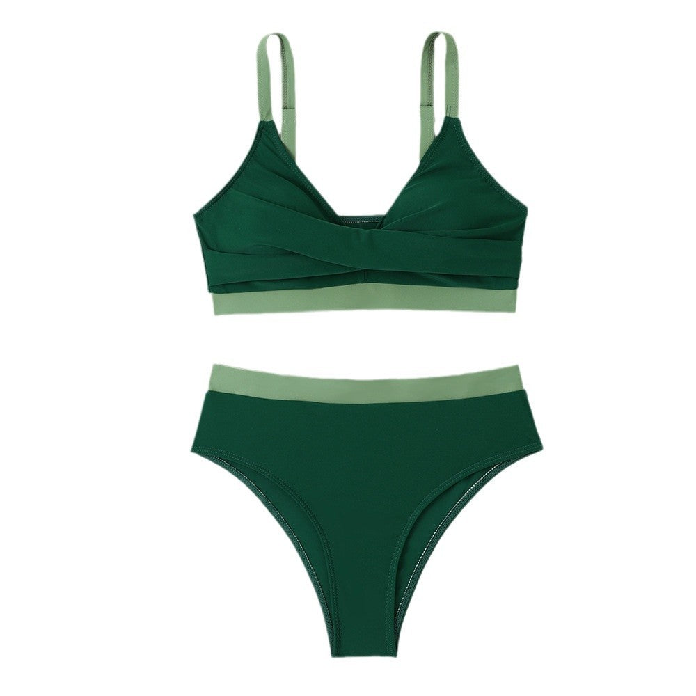 Dame Sporty Bikini-sæt med afslappet top og højt siddende bund Stilla