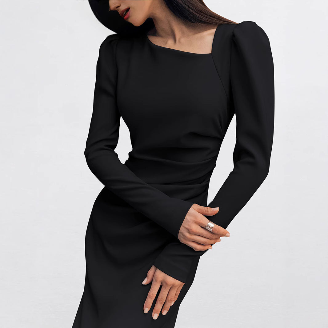 Dame Elegant Langærmet Maxikjole i minimalistisk design Stilla