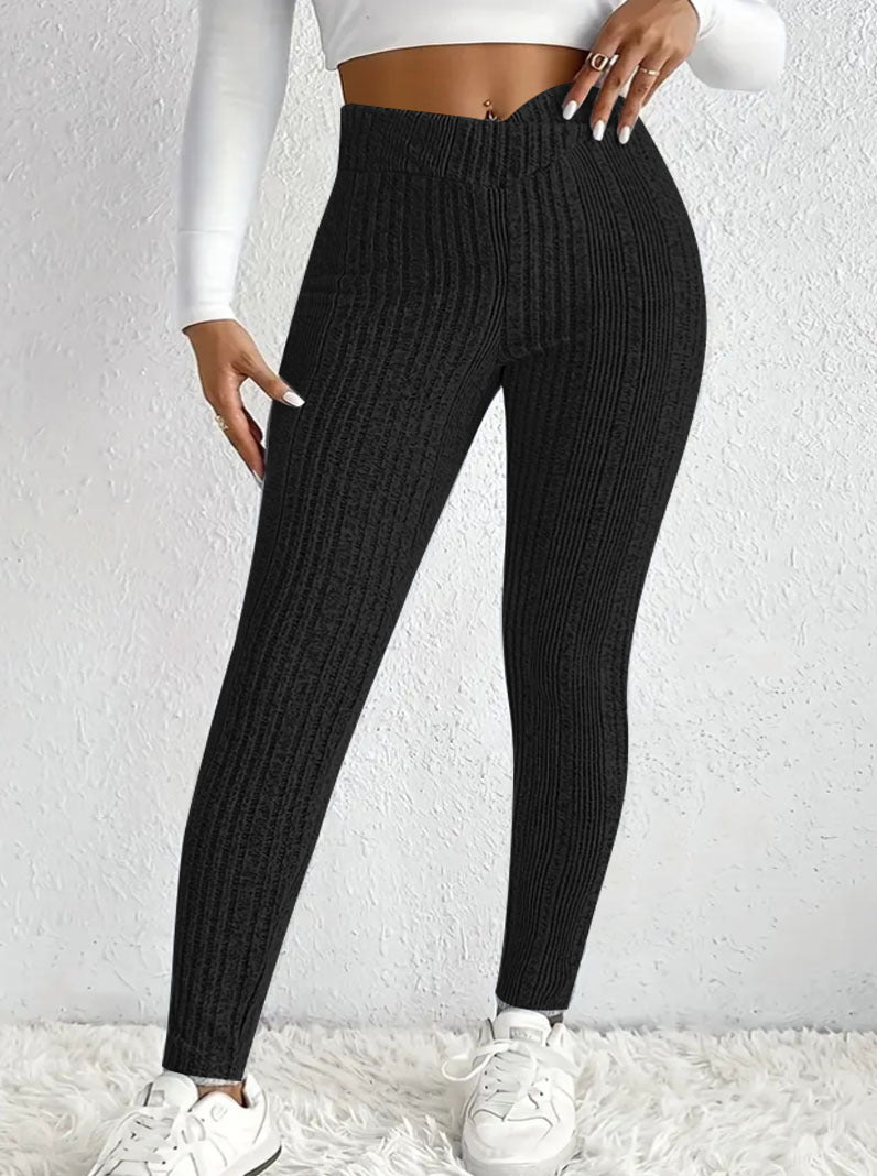 Høj talje ribbede leggings til kvinder Stilla