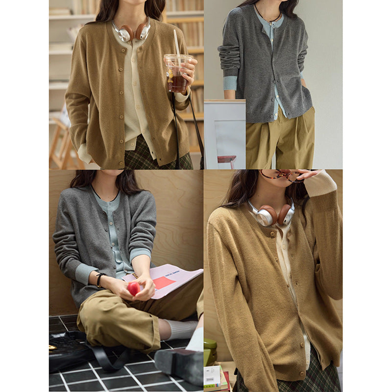 Femme Klassisk Cardigan Pullover Stilla