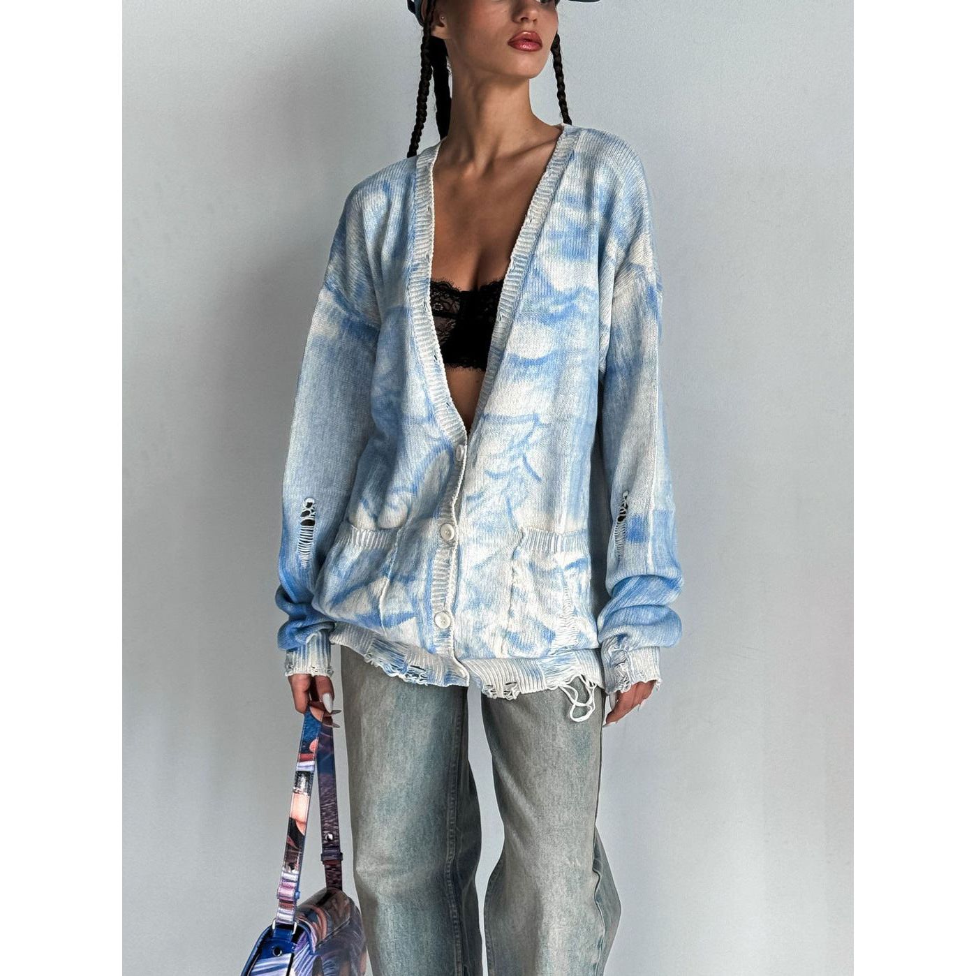Stilla | Tie-dyed Distressed Uld Sweater