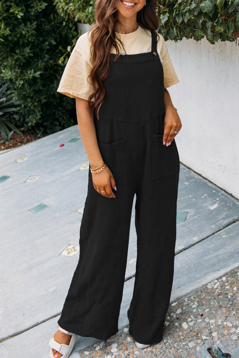 Dame Løst skåret Jumpsuit med praktiske lommer og knapbar dekor Stilla