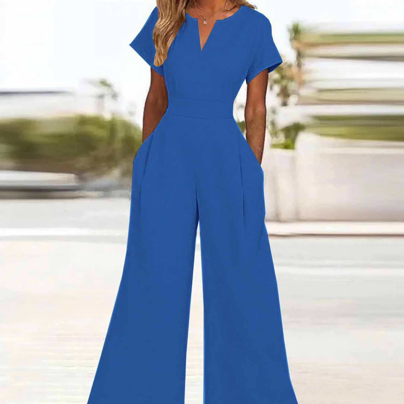 Dame bredbenet jumpsuit Stilla