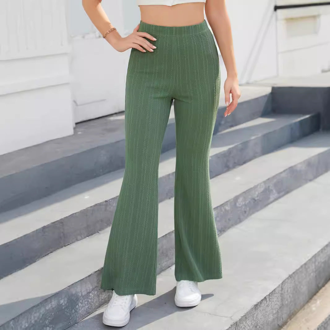 Dame Bootcut Leggings med høj talje og ribstruktur Stilla