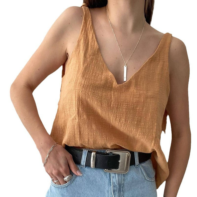 Dame afslappet bluseoverdel med sløjfe-stropper Stilla