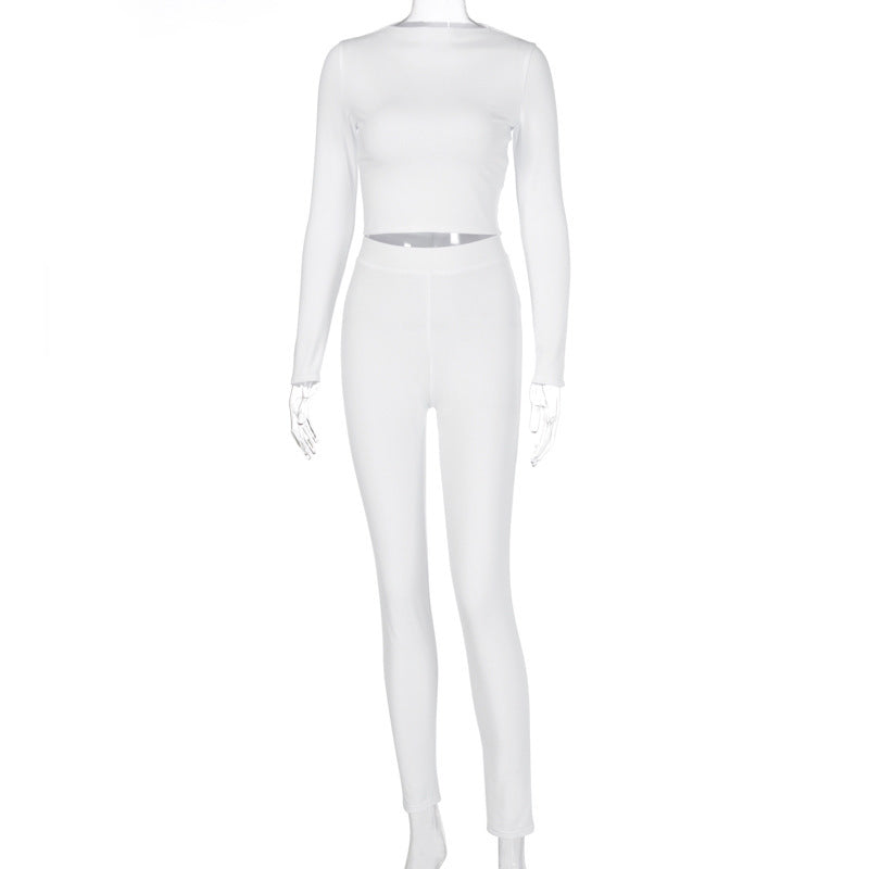 Dame Sporty sæt med tætsiddende, langærmet top og høj talje leggings Stilla