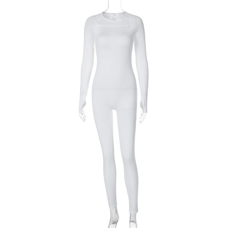 Dame Figurtilpasset Langærmet Jumpsuit lavet af åndbart materiale Stilla