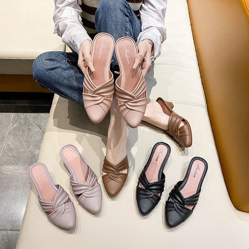 Dame elegante og komfortable mules med flettet overdel Stilla