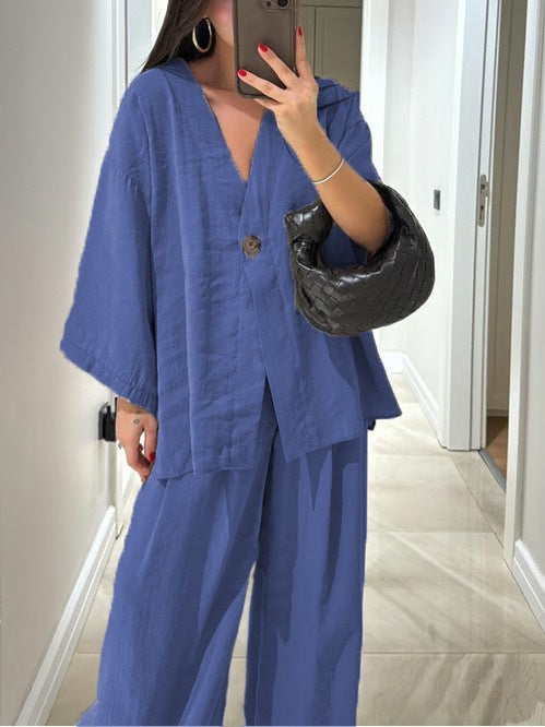 Dame afslappet jumpsuit med bredt ben og elegant snit Stilla