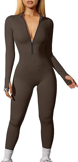 Dame Figurtilpasset Jumpsuit med elegant Ribdesign og Langærmet Stilla