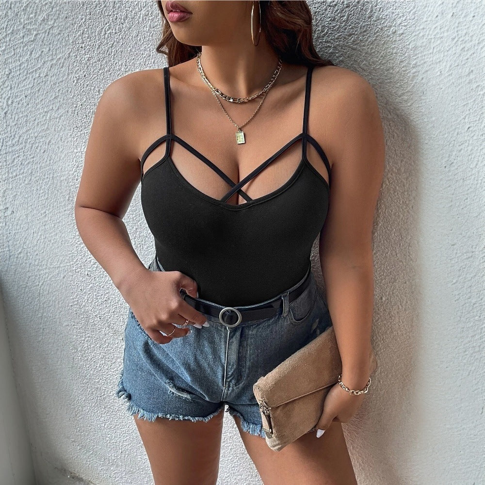 Dame bodysuit med moderne krydderbærdesign Stilla