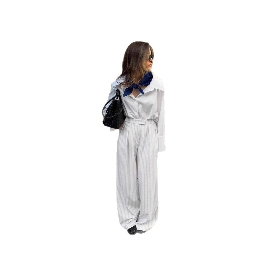 Dame elegant jumpsuit med bredt ben og karakteristisk krave Stilla