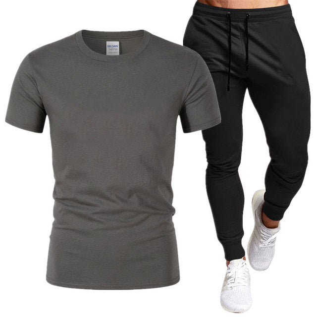 Herrer sporty træningssæt med t-shirt og joggebukser Stilla