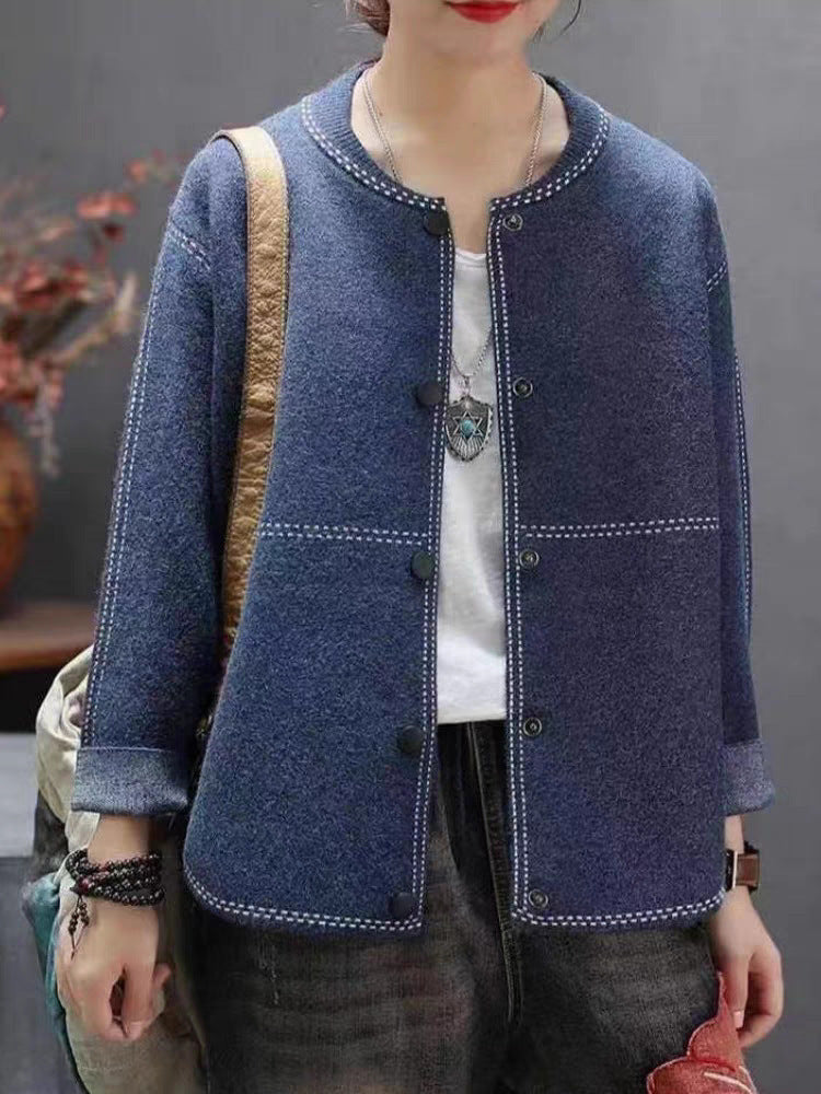 Dame afslappet Cardigan med kunstnerisk sømførelse og elegante knapdetaljer Stilla