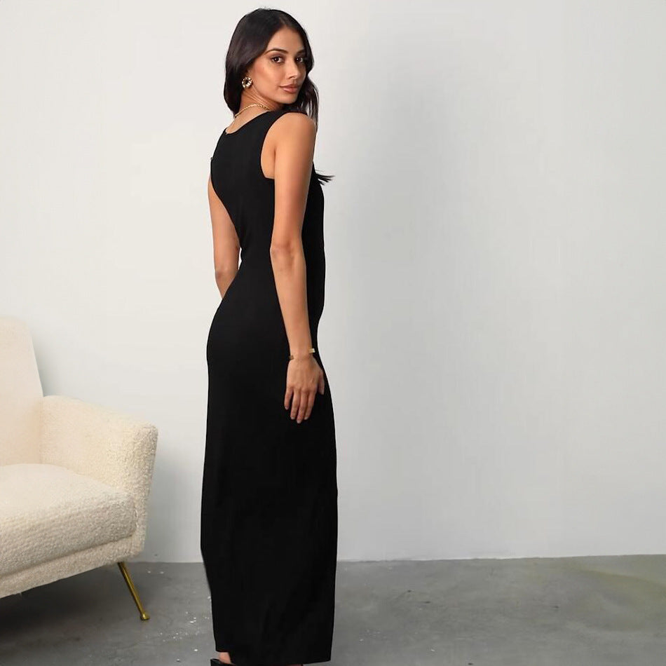 Dame Cut-Out Maxi Kjole med figursyet snit og fine stropper Stilla