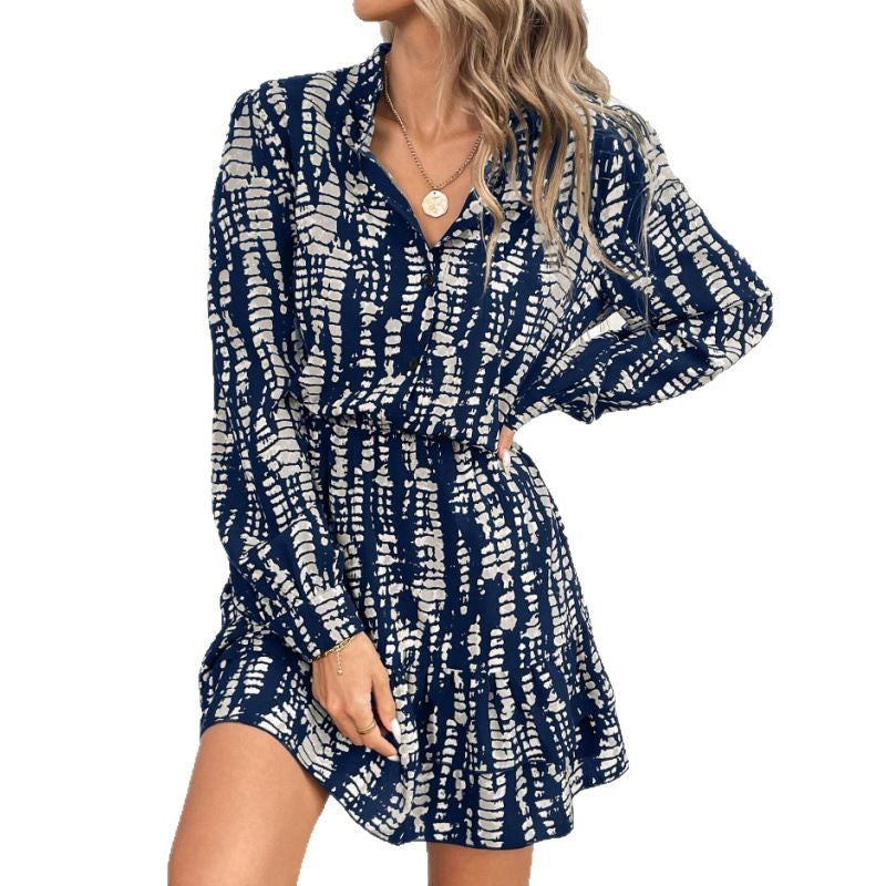 Dame Abstrakt Tryk Mini Kjole Stilla