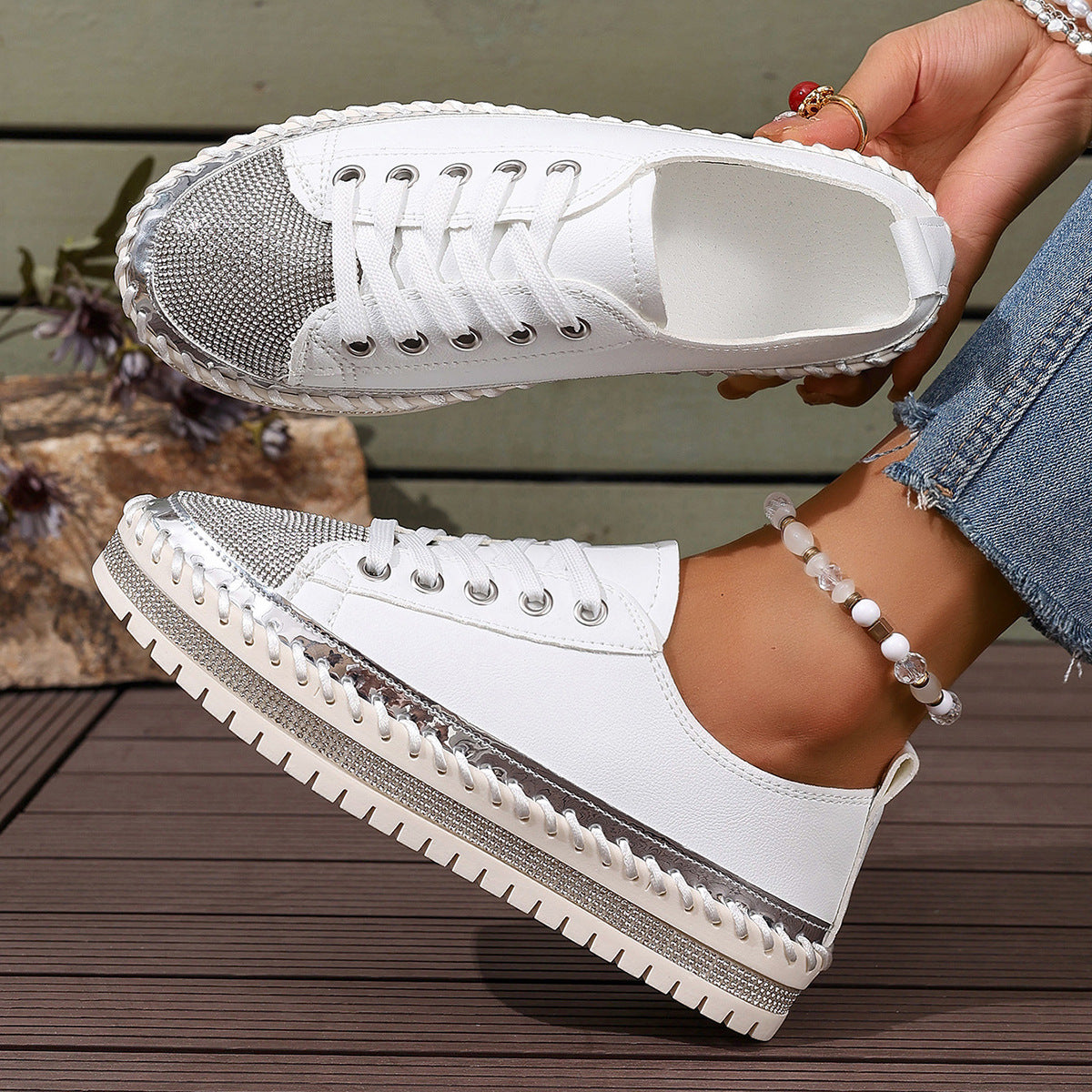 Dame Mode Sneakers med glitrende detaljer og stabil sål Stilla