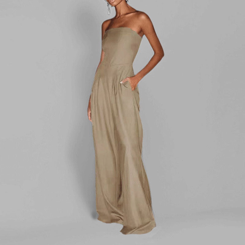 Dame Strapless Jumpsuit med strømlinet design og praktiske lommer Stilla