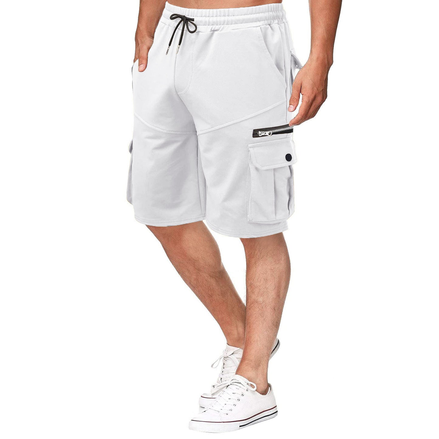 Herrer multifunktionelle Cargo-shorts med lynlås og praktiske lommer Stilla