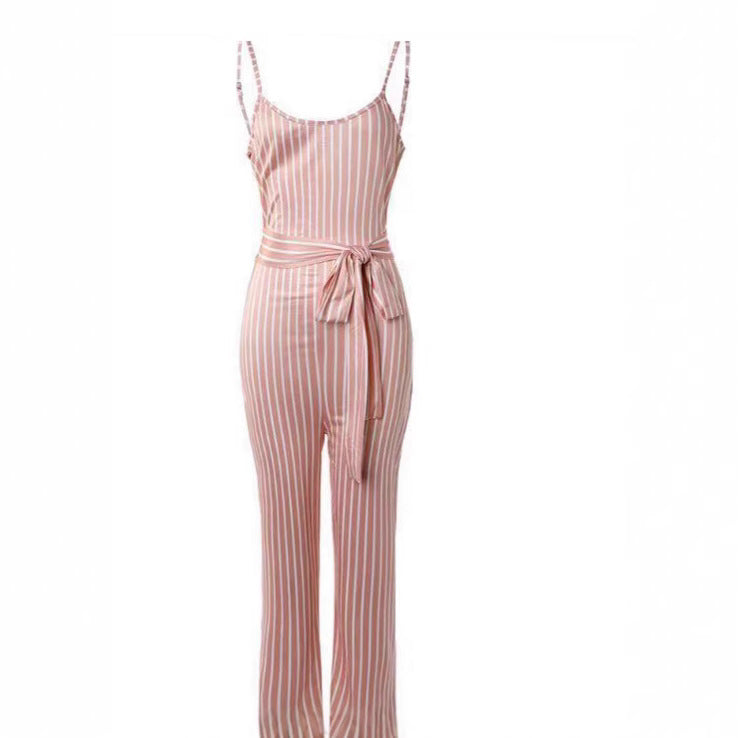 Dame jumpsuit med stribemønster og tætsiddende pasform Stilla