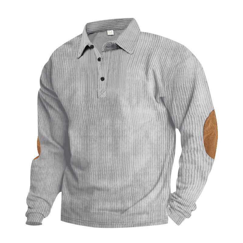 Herrer Langærmet Polo med struktureret design og forstærkede albue-patches Stilla