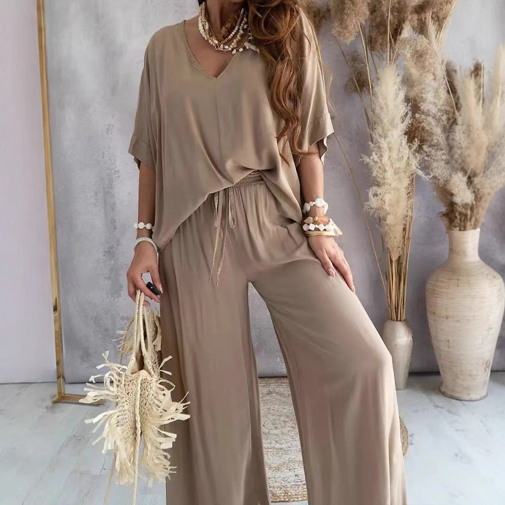 Dame let jumpsuit med bred pasform og elastisk talje Stilla