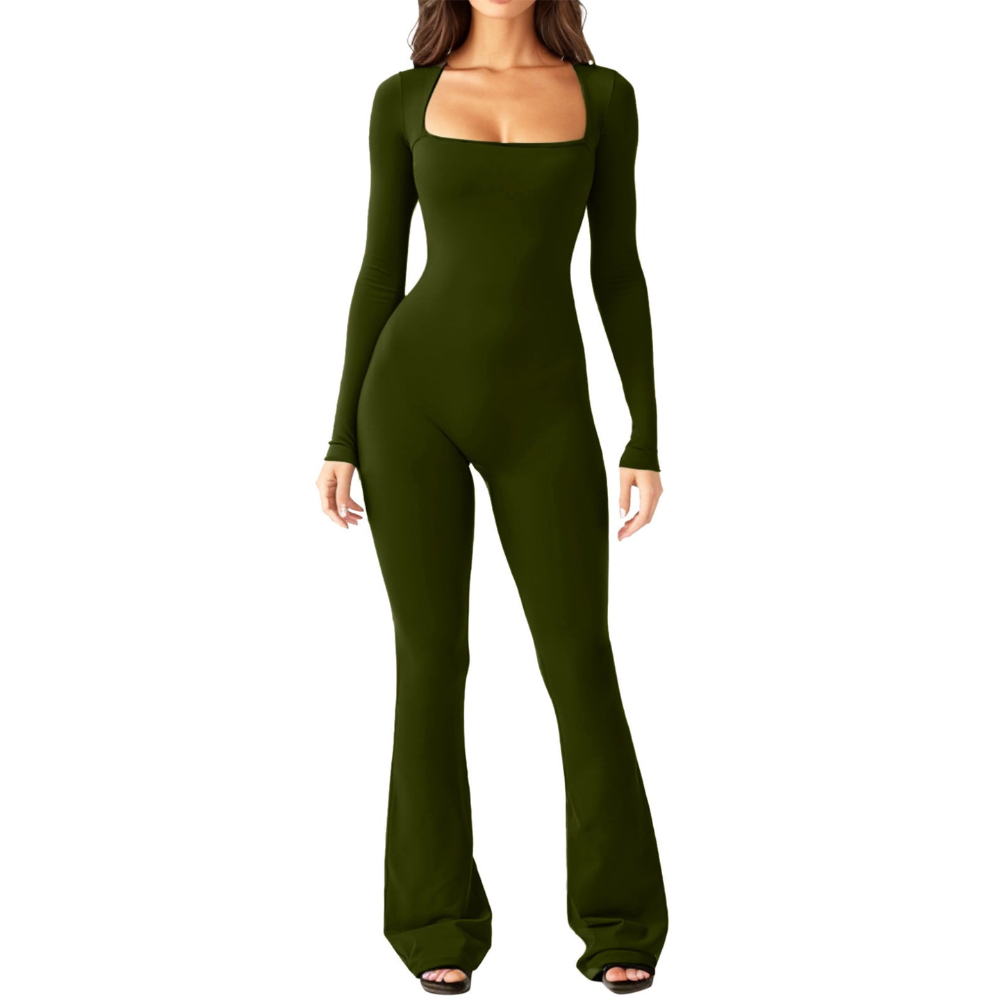 Dame elegant Jumpsuit med bred ben og kvadratisk udskæring Stilla