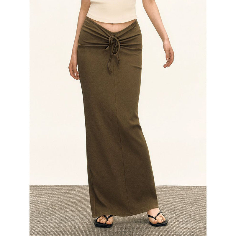 Dame afslappet maxikjole med justerbart bælte og smalle stropper Stilla