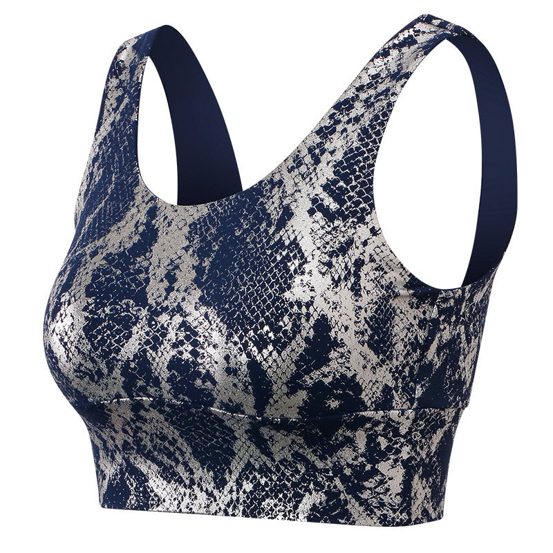 Stilla | Elastisk Slangeprint Yoga Top Stødabsorberende Sports Bh Til Kvinder